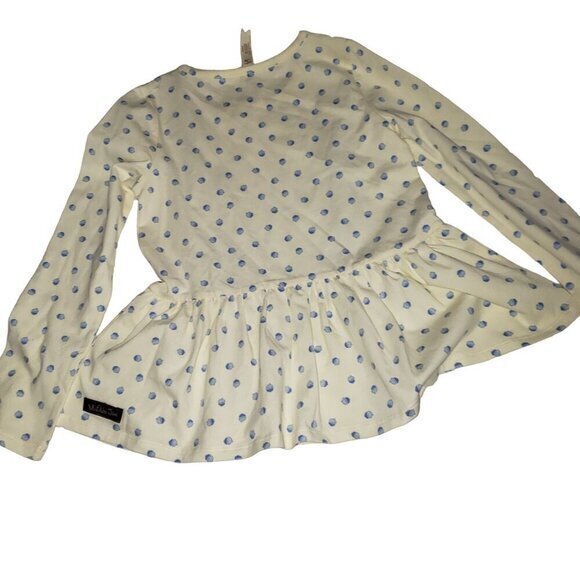 Matilda Jane Moments with You Long Sleeved Top Childs Size 6 Acorns Cream Blue - Picture 2 of 8